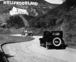 The famous Hollywood sign, which originally said 'Hollywoodland'. The last four letters were removed in 1949
